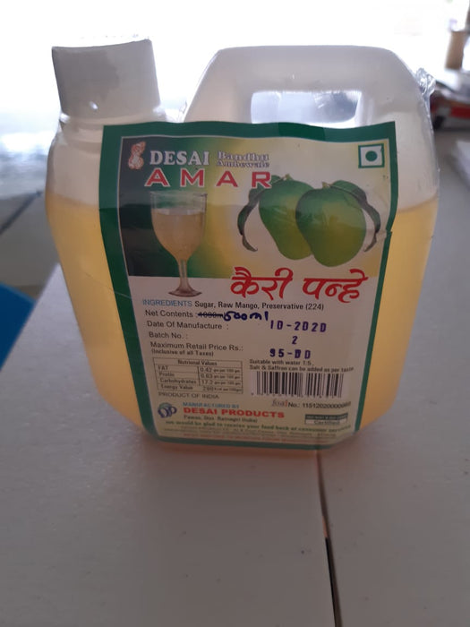 Desai: Raw Mango Syrup कैरीचे पन्हे 500 ml.