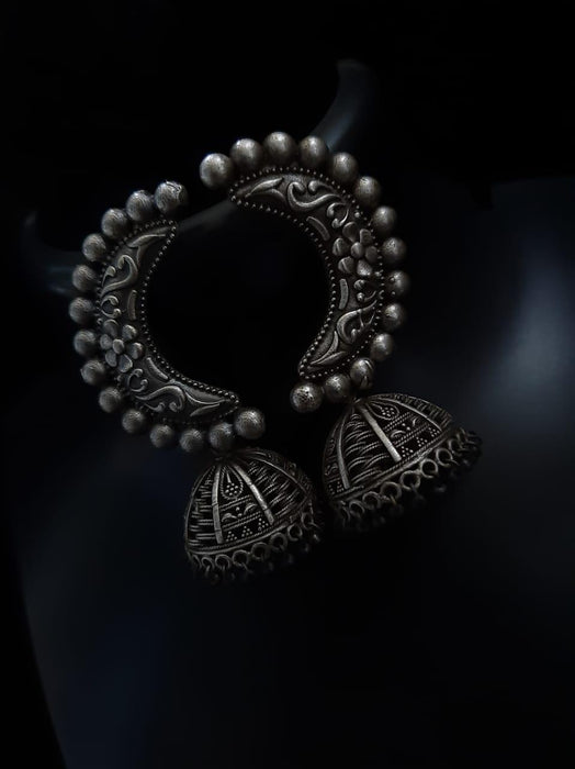 Earrings (Half Moon Jumki) German Silver